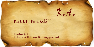 Kittl Anikó névjegykártya